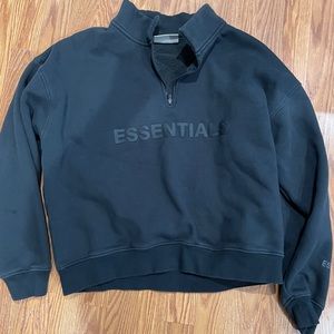 Fear of God Essentials Black Quarter Zip Small